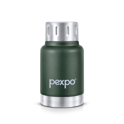 Pexpo 12 Hours Hot and Cold Thermosteel Insulated Flask (160ml, Military Green, Cameo)