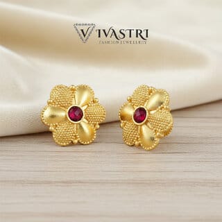 Vivastri Premium 1 Gram Gold Plated Alloy Cubic Zirconia Stud Earrings for Women & Girls - VIVA2927ERG Vivastri Premium 1 Gram Gold Plated Alloy Cubic Zirconia Stud Earrings for Women & Girls - VIVA2927ERG
