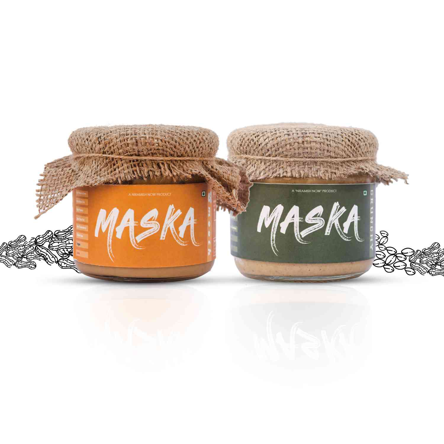 asKa Peanut Butter Combo | Smooth + Crunchy (500gm + 500gm) | High Protein | No Hydrogenated Oils | Zero Cholesterol | Zero Trans Fats 500g Each (Pack of 2)