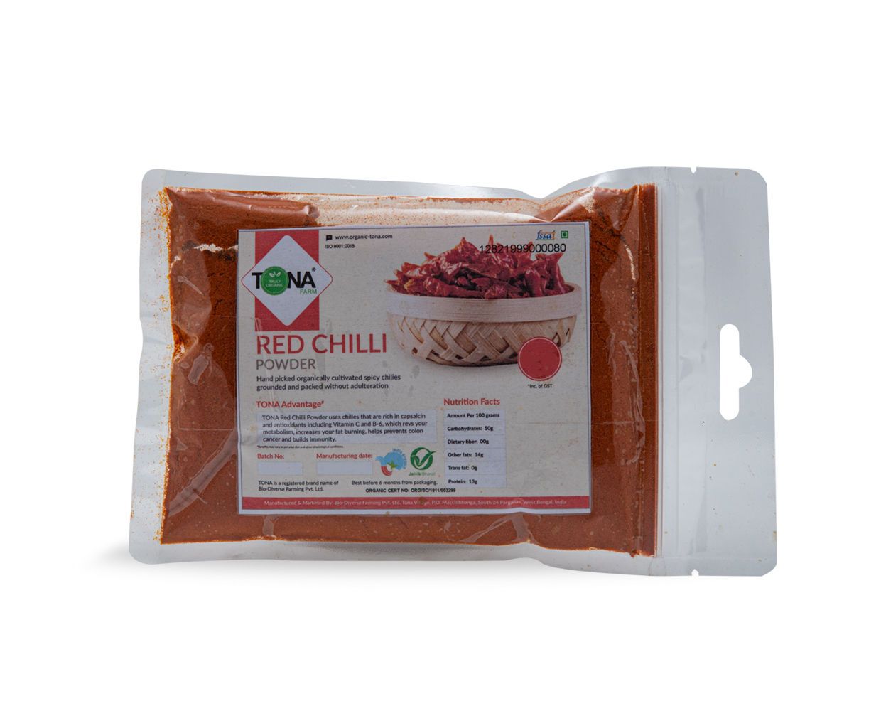 Tona Organic Red Chili Powder, 100 gm