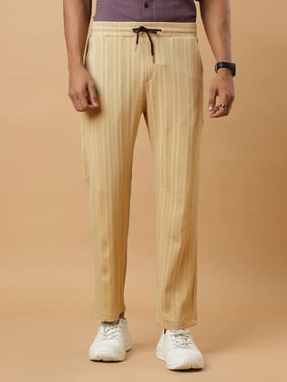 Chiku | Vertical Stripe Textured Track Pants | All-Season Wear-S