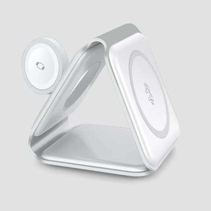 POWERUP 3IN1 23W Flat MagSafe Wireless Charger for iPhone | AirPods | Watch - White