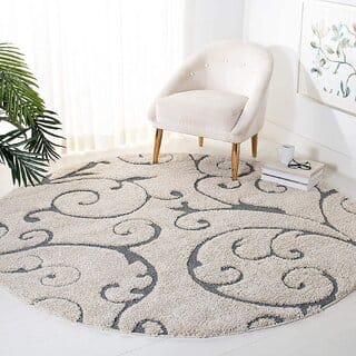 GALLERY HOME Silky Smooth Anti-Skid Shaggy Round Carpet with 2 inch Thickness (7 x 7 Round, Beige H2) GALLERY HOME Silky Smooth Anti-Skid Shaggy Round Carpet with 2 inch Thickness (7 x 7 Round, Beige H2)