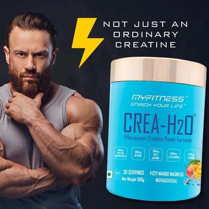 Myfitness Creatine Monohydrate Powder | 300g | Effervescent Pre Workout Power Formula | Creatine Powder With Betaine | Beta Alanine | L-Glutamine | Taurine | Electrolyte Blend