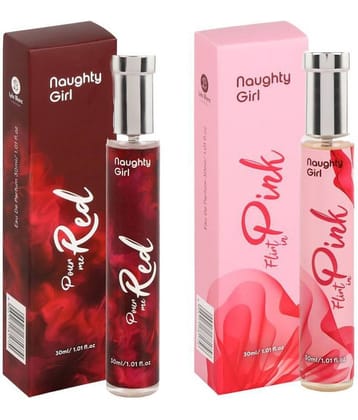 Naughty Girl Luxury EDP Pour Me Red Perfumes for Women With Flirt In Pink Buy One Get One (30ml x 2)