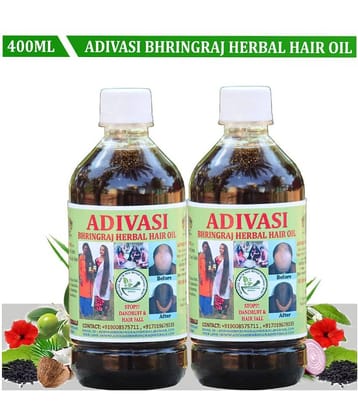 ADIVASI BHRINGRAJ HERBAL HAIR OIL - Anti Hair Fall Onion Oil 400 ml ( Pack of 2 )