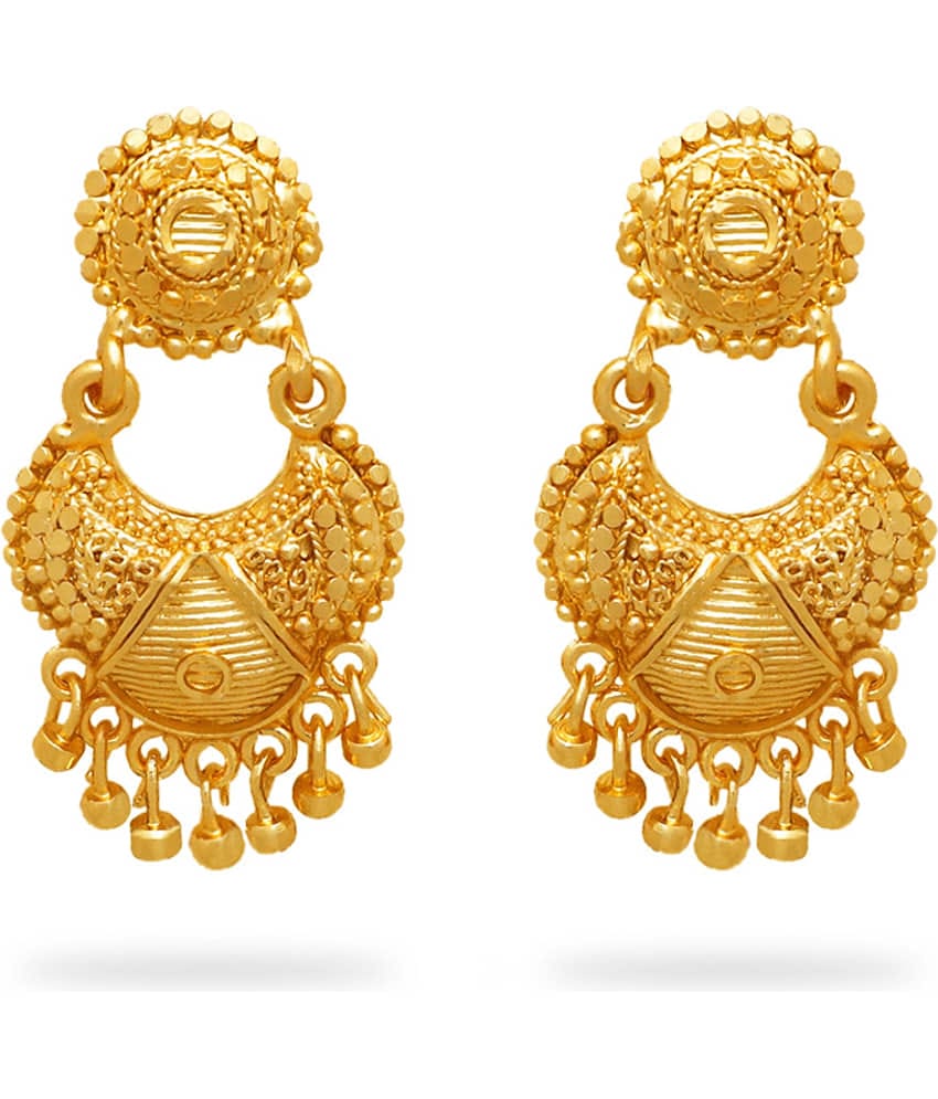 LUV FASHION Golden Chandbalis Earrings ( Pack of 1 )