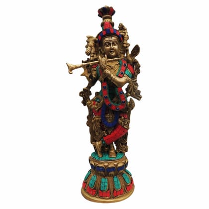 Brass Showpiece Krishna Statue (BSMAS519)