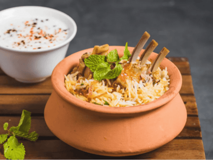 Mutton Hyderabadi Biryani (With Raita)