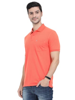 Coral Orange Colour T-shirt -7003 BUY 2 T-SHIRT GET 1 FREE-M
