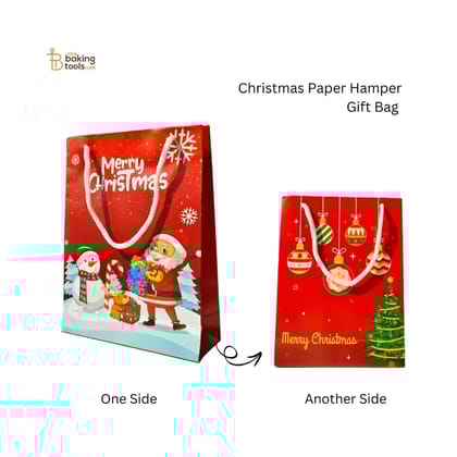 Red Merry Christmas Gift Bag Paper Hamper Xmas Goodies Bag - Pack of 5 Pcs