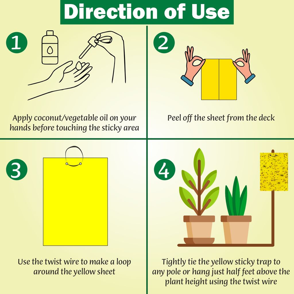 Garden Genie Yellow Sticky Trap for Insects 10 Traps (150x200mm) | Double Sided Glue Trap/Fly Trap/Insect Catcher/Sticky Pads for Flying Insects, Thrips, White Flies Etc | Suitable for Gardens & Farms