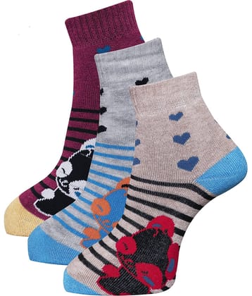 Dollar - Multicolor Cotton Women's Ankle Length Socks ( Pack of 3 )