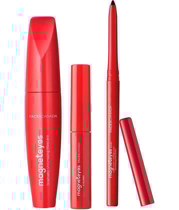 FACES CANADA Magneteyes Range Trio Pack - Black, 13.35 g , Kajal + Eyeliner + Mascara