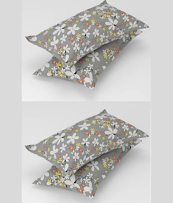 gharsaaz - Pack of 4 Poly Cotton Abstract Printed Standard Size Pillow Cover ( 68.58 cm(27) x 43.18 cm(17) ) - Multi-Colour