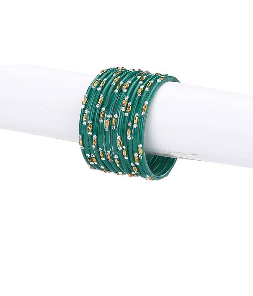 AFAST Designer Colorful Collection Purple 12 Fashion Bangle Set Ornamented With Exclusive Beads-GD1