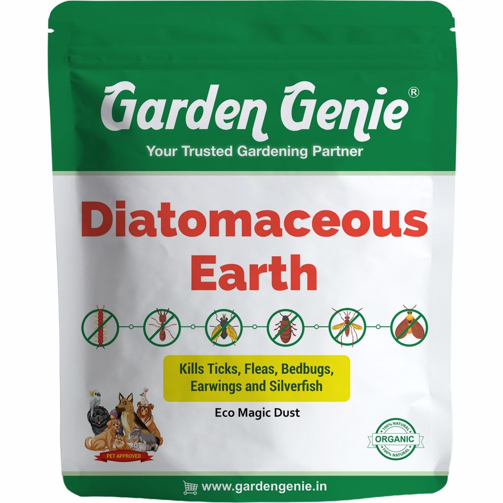 Garden Genie 100% Natural Diatomaceous Earth Powder 380g I Insect Control for Plants I Effective Against Dog Ticks & Flea, Cockroach, Bedbugs, Ants etc | Organic Pest Control for Your Home & Garden