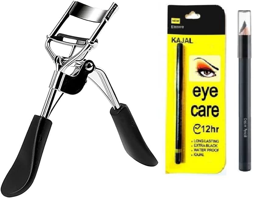 Elecsera Eyelash Curler & Beauty Kajal & Deep Eyebrow Pencil Professional Set of 3 Makeup (3 Items in the set) - Makeup - Eyes | Buy online on ZillyBuy