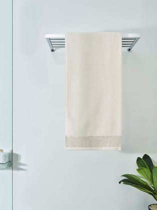 DDECOR - Platina Collection 100% Cotton Bomboo Plains And Textures Pattern 520TC Bath Towel |75 CM X 150 CM| - Beige