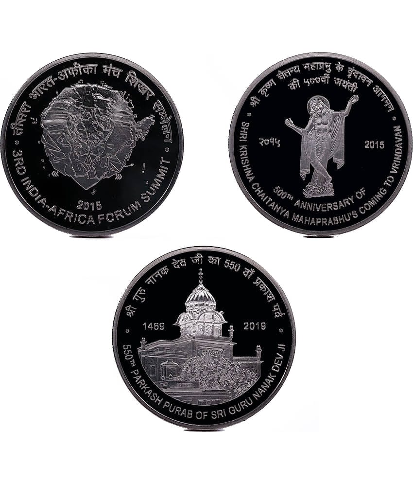 Set of 3 Coins of 500, 500 and 550 - Silver Plated Fancy Coins