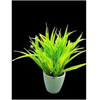 De Gardenia Mini Artificial Plants Set Multicoloured Lifelike Faux Plants for Home and Office Decore Small Bonsai (Greenish Yellow 4)
