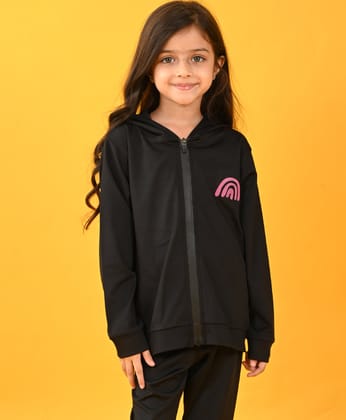 BLACK RAINBOW ZIPPER ACTIVWEAR  - BLACK-6-12 MONTHS / 1N / BLACK