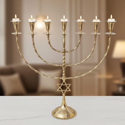 Brass Decorative Candle Stand, Height : 25.5 Inch (MRMAS235 G)