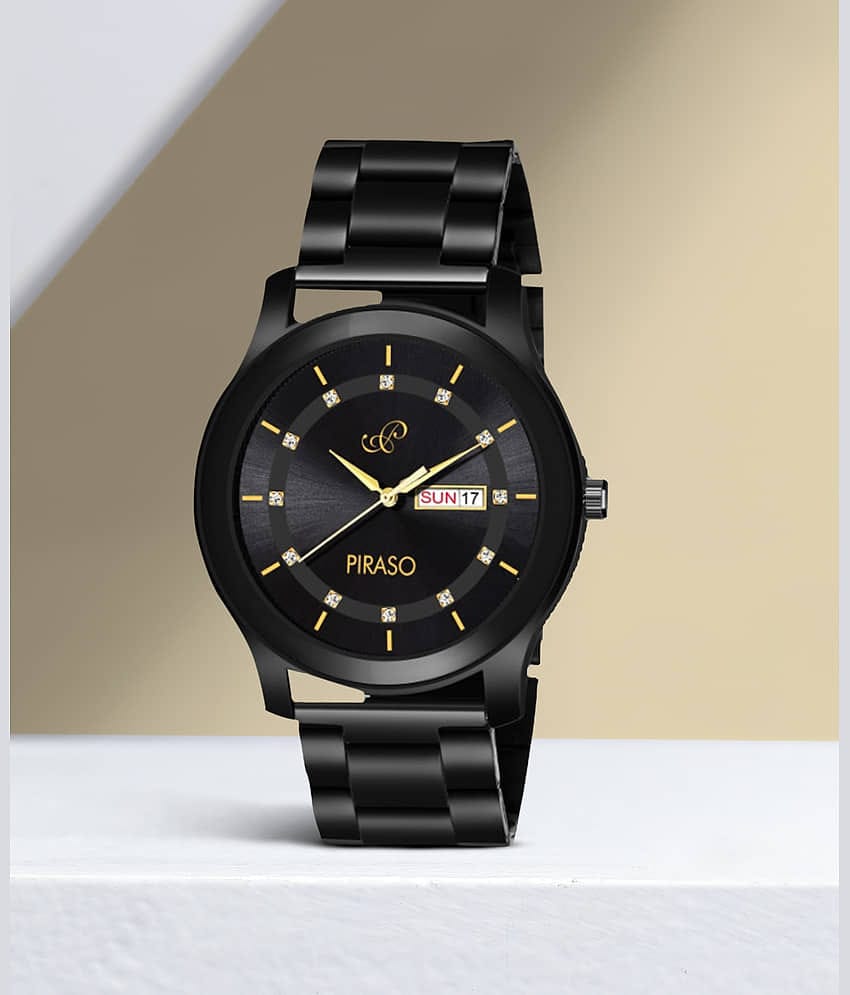 PIRASO Black Stainless Steel Analog Men's Watch