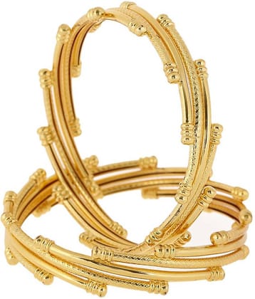 Zeneme Traditional Ethnic One Gram Gold Plated Designer Bangle for Women & Girls