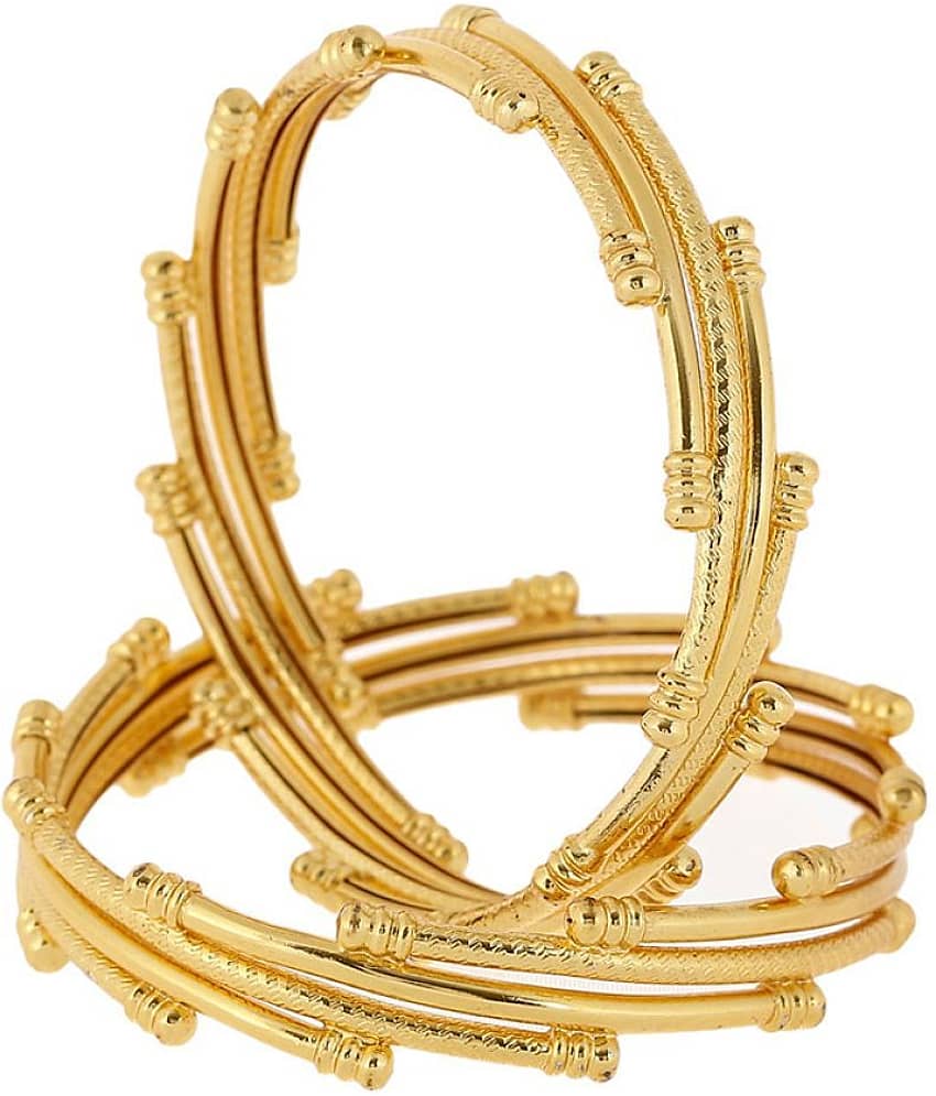 Zeneme Traditional Ethnic One Gram Gold Plated Designer Bangle for Women & Girls