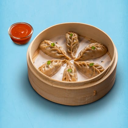 Veg Wheat Momo With Momo Chutney (Choose Steamed/ Fried)