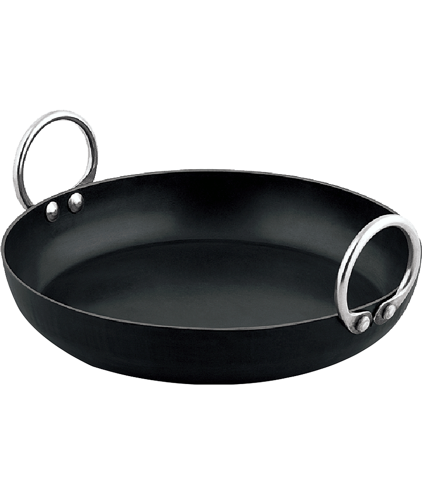 Ms Pure Iron/Loha Black Jellabi Kadai (Multi Purpose Induction Wok) No-12 (Dia-12 Inches, Cap.-2.5 Litres)