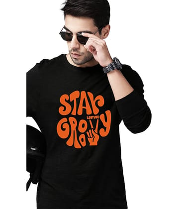 Leotude Pack of 1 Cotton Blend Regular Fit Men's T-Shirt ( Black )
