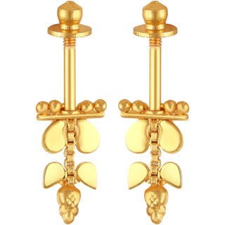 Vivastri Premium 1 Gram Gold Plated Alloy Bugadi Earrings for Women  Girls - VIVA1042BUGADI