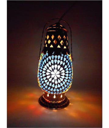 Susajjit Table Lantern Mosaic Lamp Glass Table Lamp - Pack of 1