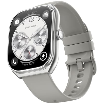 Noise Icon Arc 2.01" Immersive Curved Display Smartwatch, 10-Day Battery, 1ATM Water Resistant, Functional Crown, 100+ Sports Modes, Health Suite™, Voice Assistant, Built-in Games (Silver Grey) Noise Icon Arc 2.01" Immersive Curved Display Smartwatch, 10