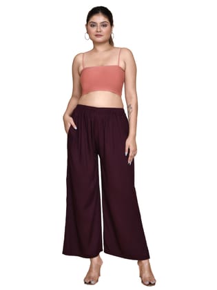 057RVR 4Cats Free Size Radiant Palazzo - D Maroon