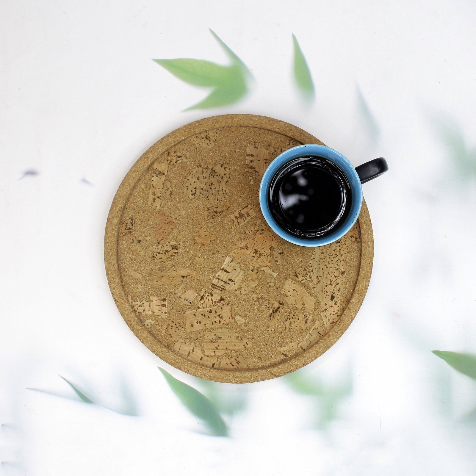 The Mohraj Cork Round Serving Tray Eco Friendly Design