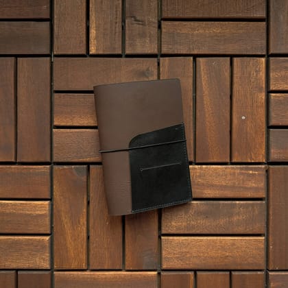 RS // Coco Brown w/ Carbon Black Secretarial Pocket Journal Cover - A6