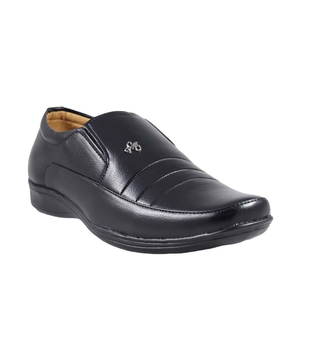 Mens Faux Leather Formal Shoes Size 7 (Black)