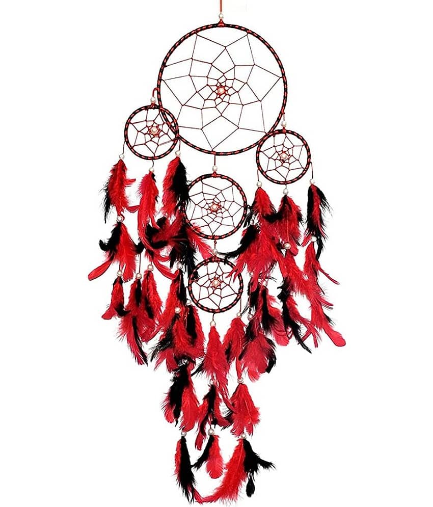 DHRUVTAR - Multicolor Feather Dream Catcher - Pack of 1 ( 55 X 15 cms )