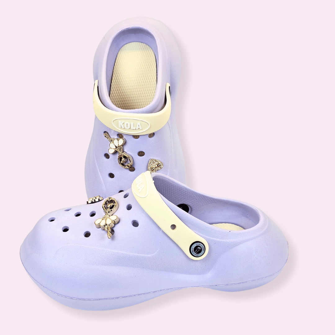 Lavender Ballerina's Heart Charm Clogs-36-37