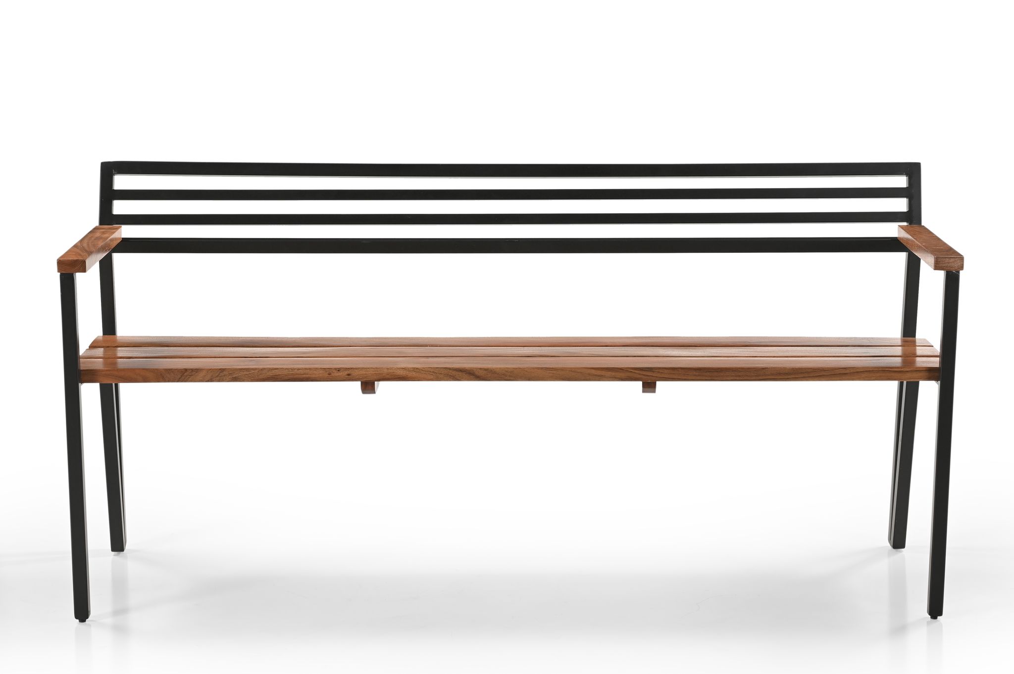 Wakeup India Solid Wood Bench | Griyo Wooden Outdoor , Inddor Sitting Table Bench | Polished Iron Frame Legs With Solid Wood | ( 1 Year Warranty, Natural Colour Finish )