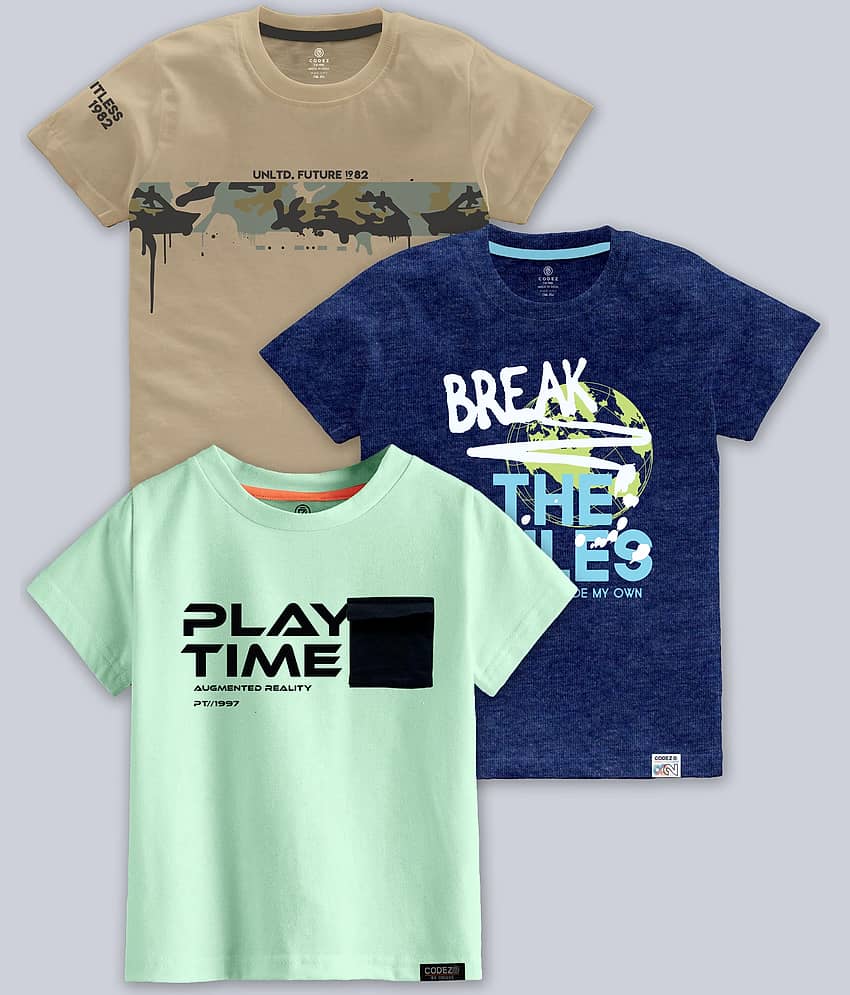 CODEZ Pack of 1 Boys Cotton Blend T-Shirt ( Multicolor )