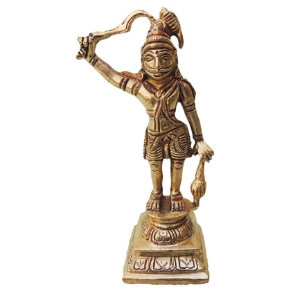 Brass Lord Parshuram Statue – Handmade Hindu Religious Brass Murti, Height : 5.5 Inch (BSMAS542)