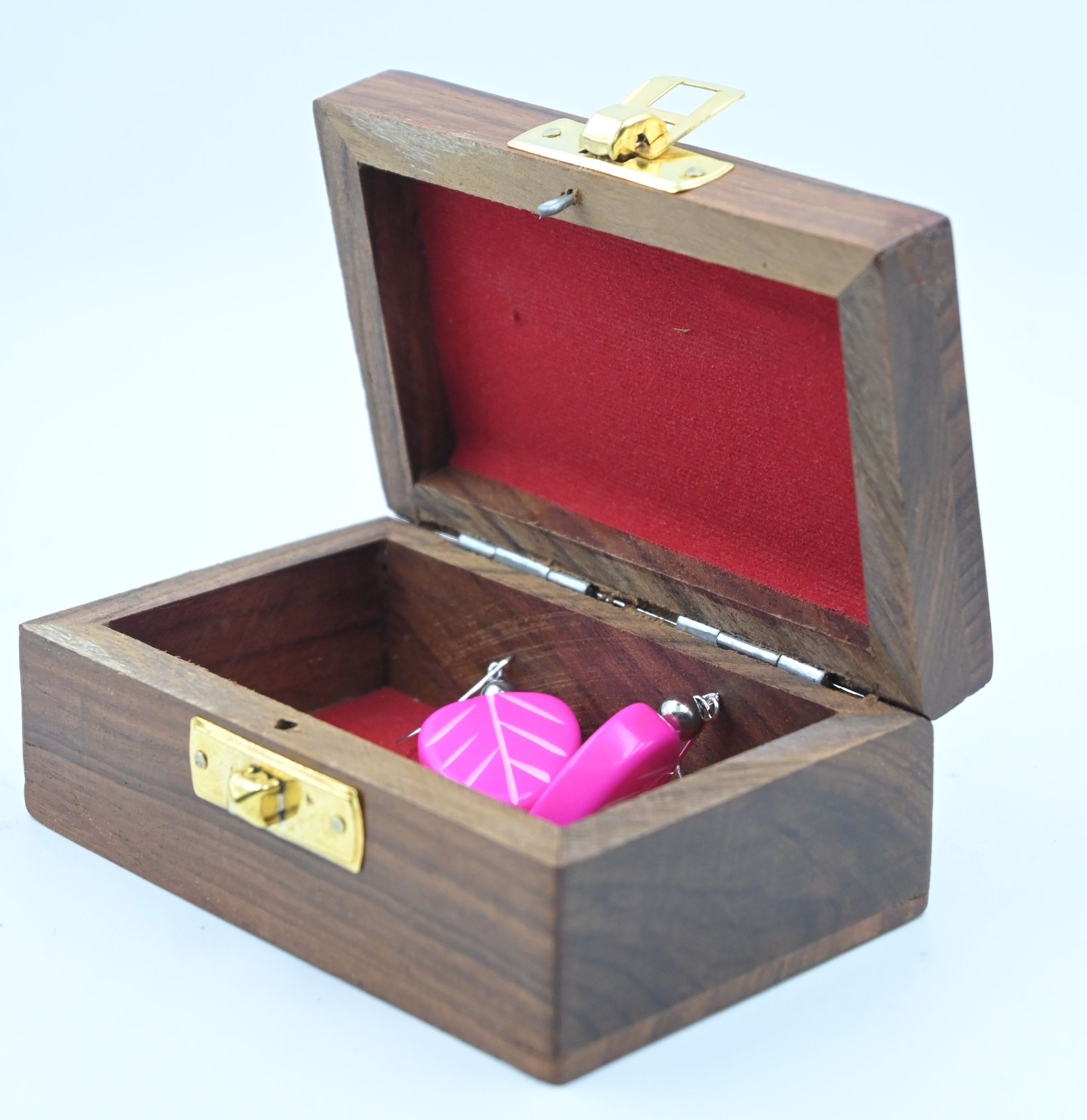 Mini Wooden Elephant Inlay Jewellery Box