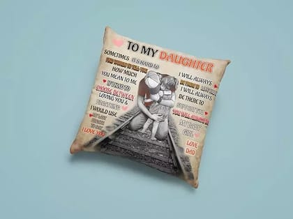Arni Arts Father And Daughter Love Cushion Cover 12x12 Inch