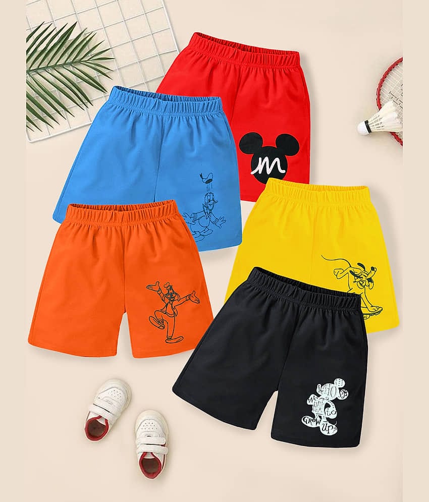 Kuchipoo Pack of 5 Cotton Blend Three-Fourth For Boys ( Multi Color )