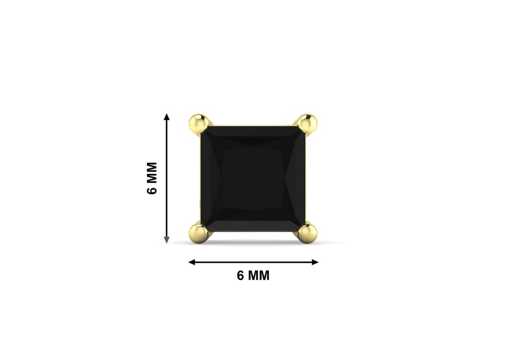 Black Princess Solitaire Men's Ear Stud (1 Pc Only)