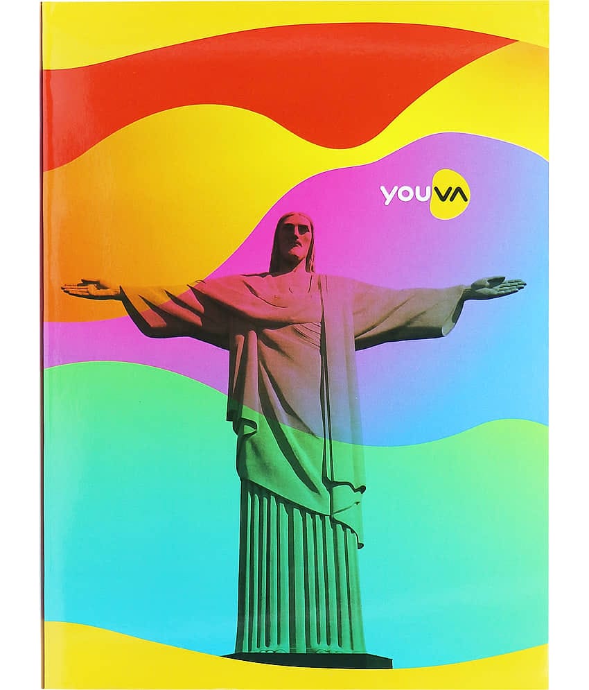 Navneet Youva | Soft Bound Long Notebook | A4 Size 21 cm x 29.7 cm | Rainbow | Single Line | 228 Pages| Pack of 6